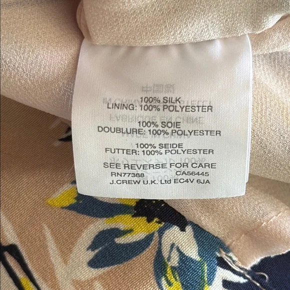 B6 J. Crew Women’s Petite 00P Vibrant Yellow Patterned Midi Dress - Picture 7 of 7